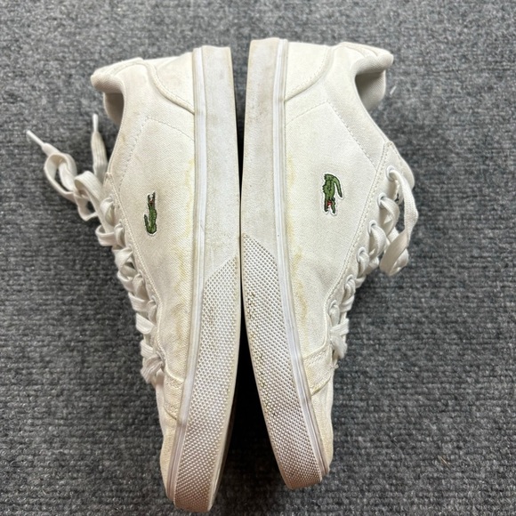 LACOSTE Men’s Gripshot Canvas Sneakers White size: 8 - Picture 3 of 10